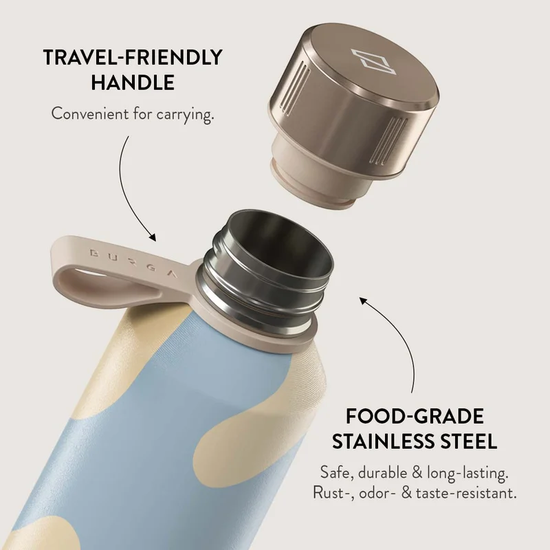 BURGA Burga Water Bottle. Keep Your Drinks At The Perfect Temperature And Your Style Impeccable, Whether At The Gym, Office, Or Outdoors (Flow) (500 Ml)